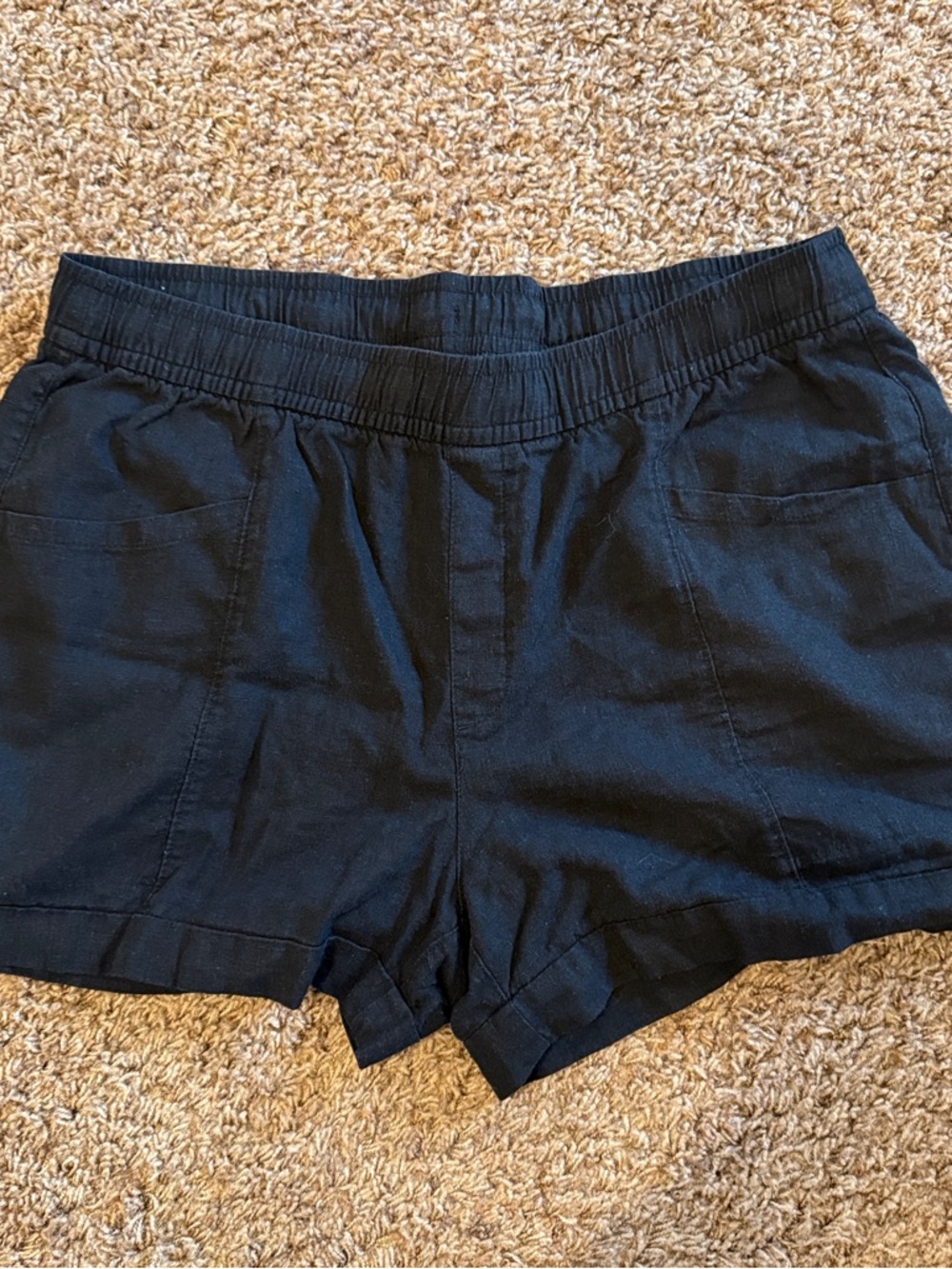 Black Women's casual linen Shorts